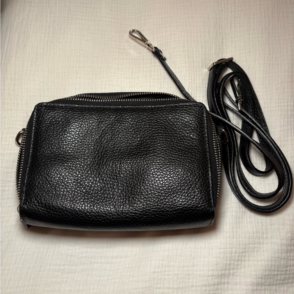 Black Italian leather purse